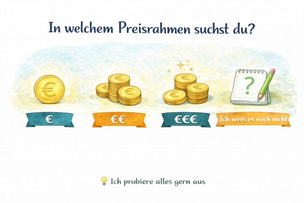 In welchem Preisbereich suchst du?