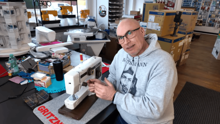 Nähmaschine schlauft unten